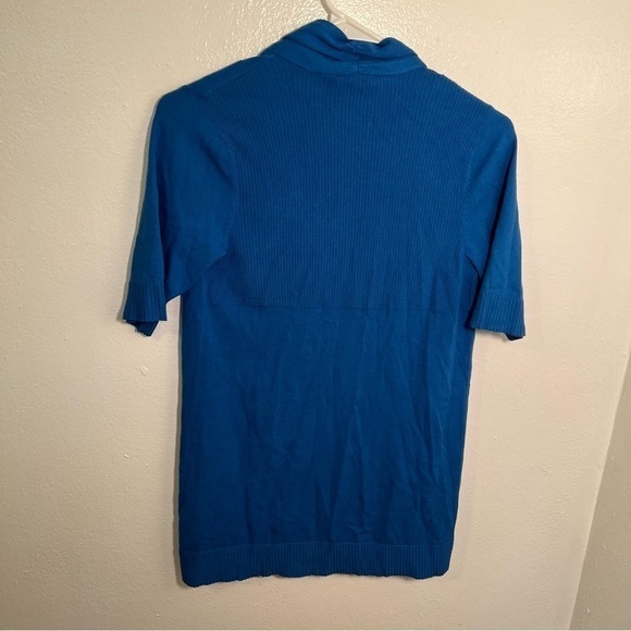 Chico’s Open Front Short Sleeve Cardigan Blue - Picture 8 of 12